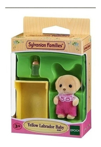 Sylvanian Families Perro Labrador Bebe + Cunita + Mamadera