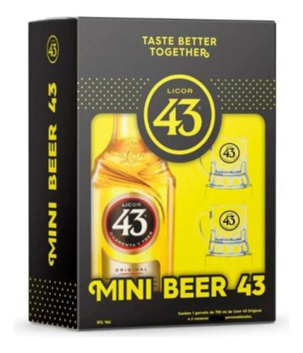 Licor Diego Zamora 43 Kit Com 2 Mini Canecas 700ml Original