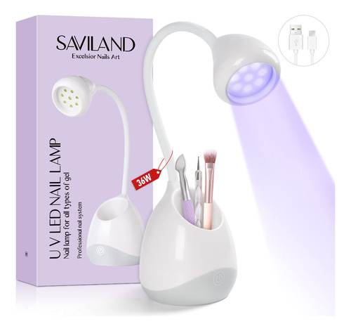 Saviland Lmpara Led De Uas Recargable - Mini Luz U V De 36 W