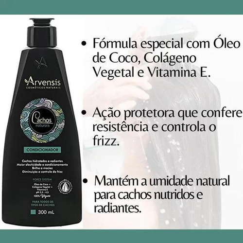 Kit Shampoo + Cond. + Máscara 2x1 Arvensis Cachos Naturais