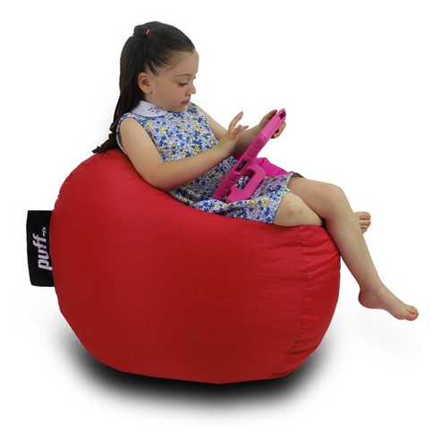 Imagen 1 de 1 de Puff Para Niños Color Rojo - Perlitas De Unicel - Económico!