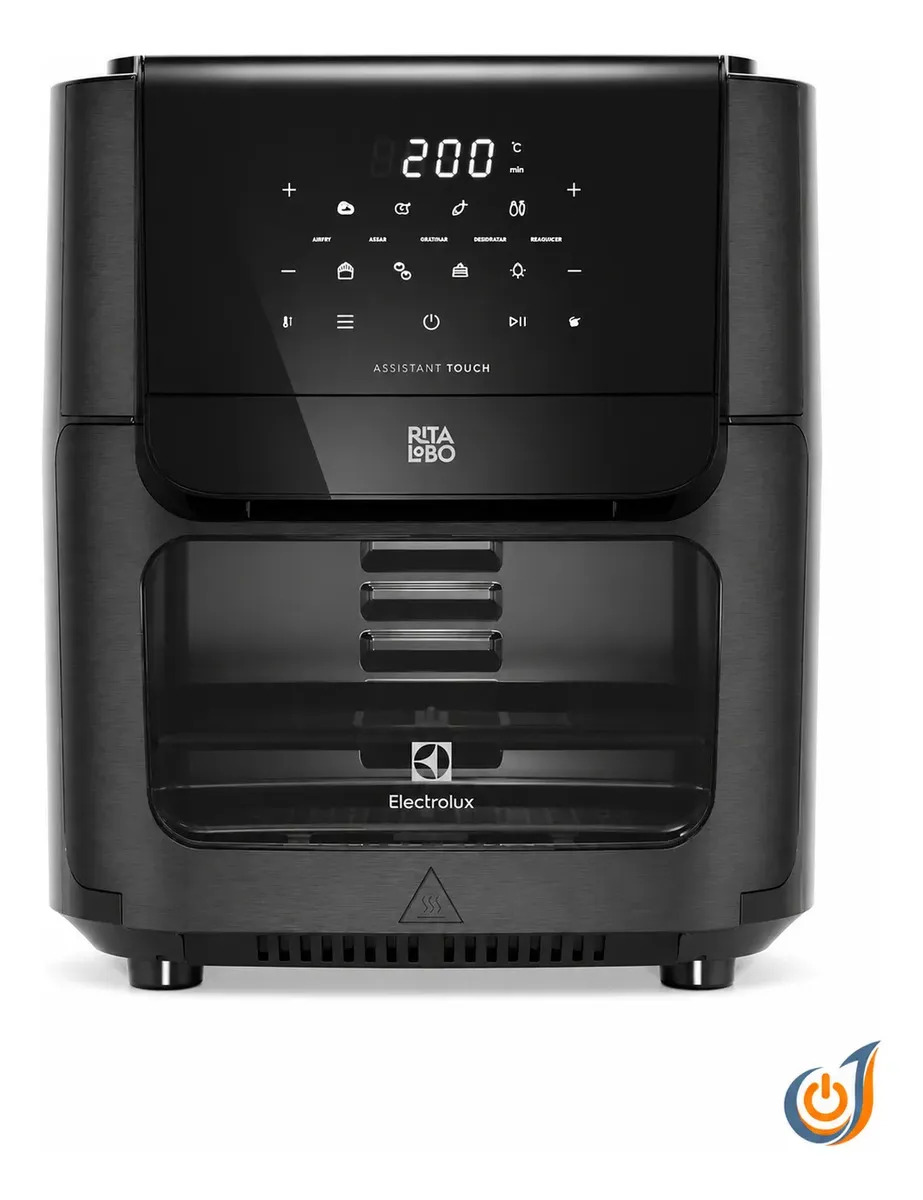 Fritadeira Sem Óleo Elétrica Air Fryer Oven Electrolux 12l Preto