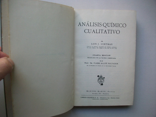 Análisis Químico Cualitativo - Luis J. Curtman - 4° Edición