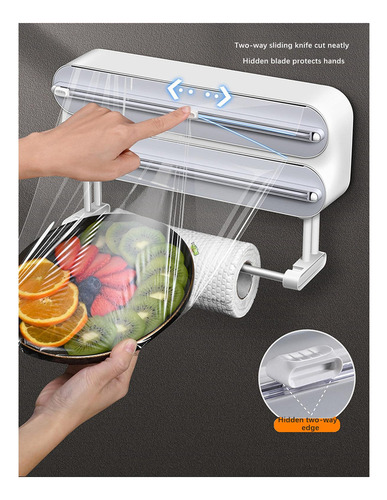 Dispensador De Película Adhesiva Con Portarrollos Gris