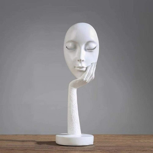 Escultura Decoración De Escritorio, Lady Face Meditator Arte