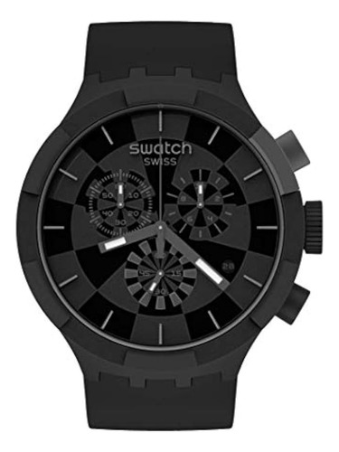 Swatch Big Bold Chrono Quartz Silicone Strap, Negro, 20 Relo