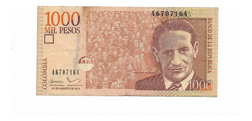 Billete De 1000 Pesos Colombianos  Casi  Palíndromo 