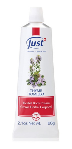 Swiss Just Crema Herbal Corporal De Tomillo 60g Original