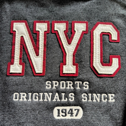 Conjunto Deportivo Iy Pants Cerrado Nyc Algodon Niño Gris Oxford Bordado 2