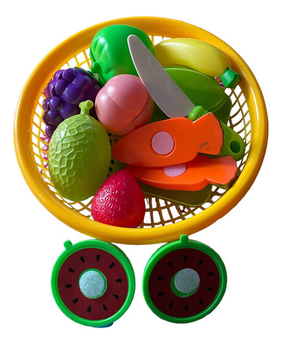 Juguete Didáctico - Set De Frutas Con Velcro Para Cortar 