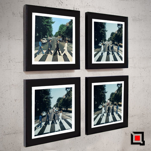 Cuadros Mini Vidrio Poster X 4 Beatles Abbey Minimalista