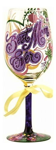 Lolita Glassware Gls11-5533k Best Mom Ever Wine Glass,
