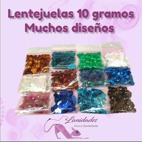 Lentejuelas 10 Gramos Muchos Diseños X7 Paquetes