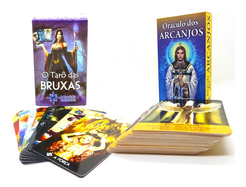 Kit Baralho Tarô Das Bruxas C/ Manual E Oráculo Dos Arcanjos