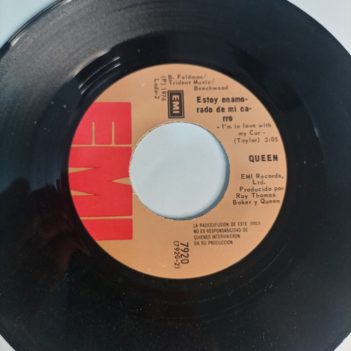 Queen Rapsodia Bohemia Sencillo Vinil 1976 Emi (Usado)
