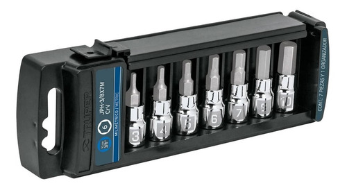 Imagen 1 de 5 de Juego Dados 3/8 PuLG Mm Hexagonal 7 Pz Truper 14170