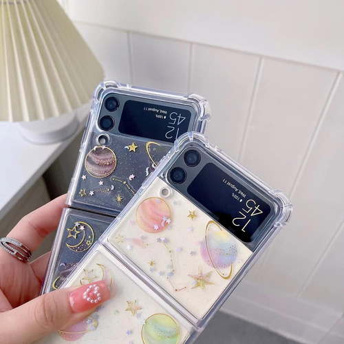 Planeta Purpurina Para Samsung Galaxy Z Flip 4/z3 Fundas