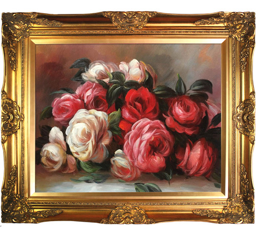 La Pastiche Overstockart Renoir - Obra De Arte De Rosas Dese