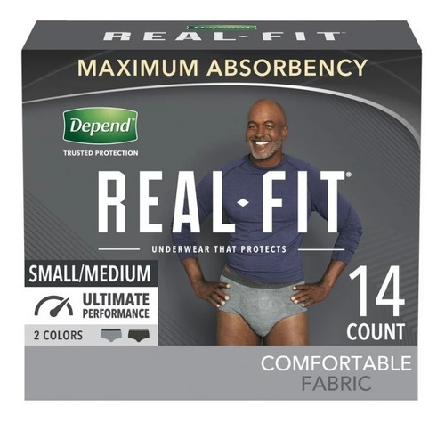 Depend Real Fit Incontinence Underwear For Men S/m 2840 Talla S-m