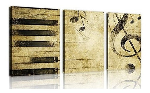 Nan Wind Note And Piano's Keys In The Paper Wall Art Pintura