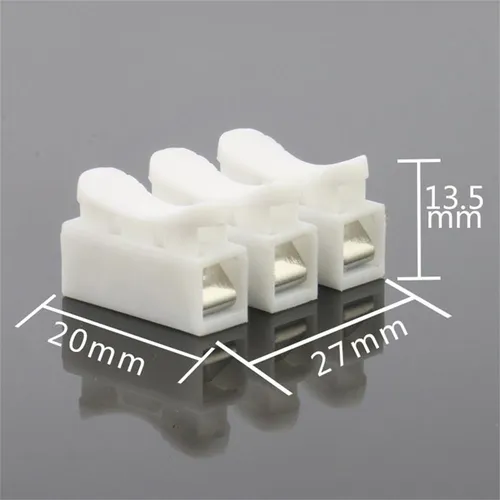 50 X Bornera Con Boton Conector Rapido Para 3 Cables Empalme