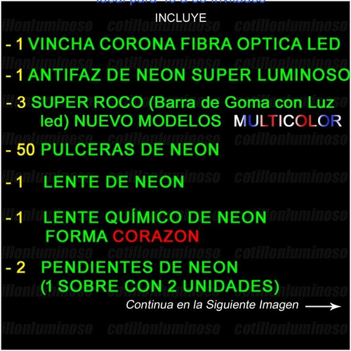 Combo Cotillón Luminoso 102 Artículos #tu-fiesta-unica