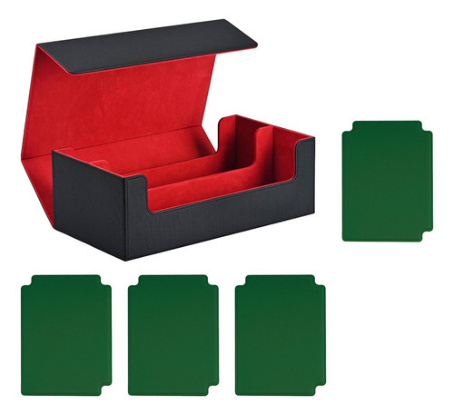 Caja De Cartas Con 4 Separadores De Cartas Negra, Roja Y Ver