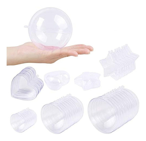 Juego De 25 Pares De Bolas De Plástico Transparente