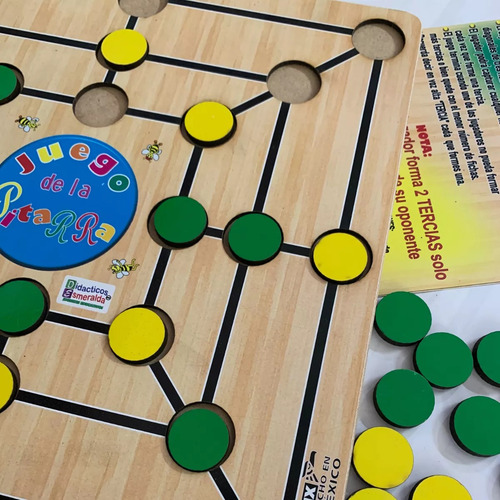 Pitarra Juego De Mesa Tradicional Didáctico Madera 24 Fichas