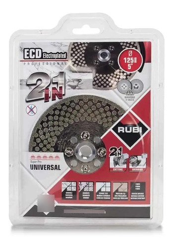 Disco Diamantado Rubi Ecd 115mm 2 En 1 Ref.31964 Superpro - Color Rojo