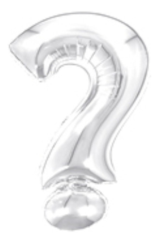 Balão Metalizado 16  40cm - Ponto De Interrogação Prata - Re