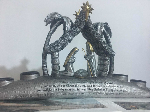 Imagen 3 de 10 de Nacimiento Pesebre Porta Vela De 33x20cm Importado Demdaco