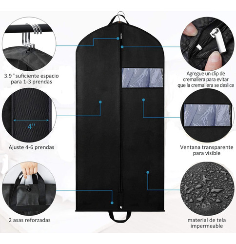 Set De 3 Porta Trajes 60x110 Funda Vestido Saco Ropa Camisa