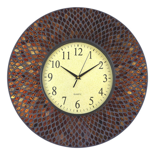 Lulu Decor, Reloj De Pared De Mosaico Ámbar Báltico, Redo.