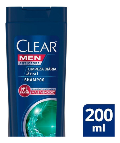 Kit 2 Shampoos Anticaspa Clear Limpeza Diária 2 Em 1 200ml