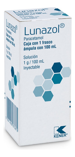 Lunazol (paracetamol) Solución 1g/100ml Inyectable De Kener.