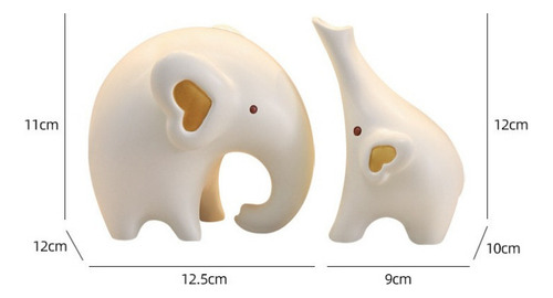 2 Pzs Lujo Resina Elefante Piezas Decorativas Para El Hogar