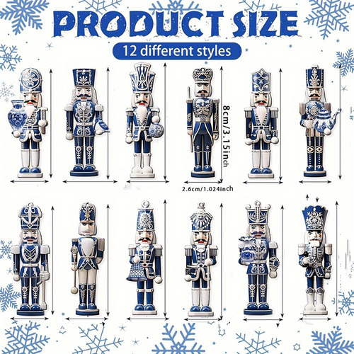 24 Adornos Navideños De Madera De Cascanueces