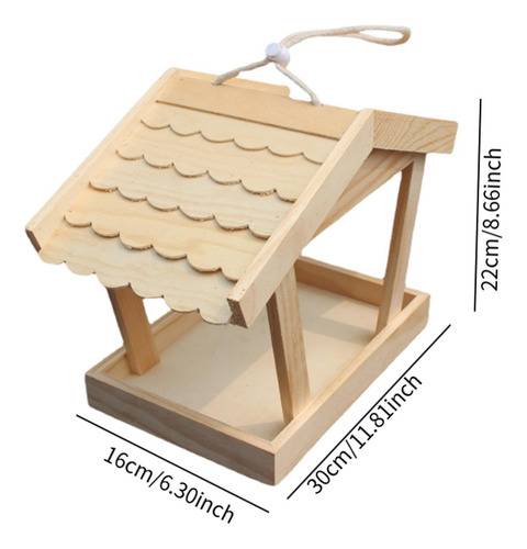 Alimentador De Pájaros De Madera Fácil De Llenar El