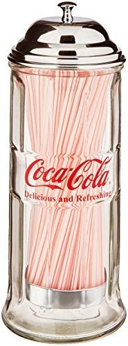 Dispensador De Pajitas De Vidrio Tablecraft Para Coca-cola C