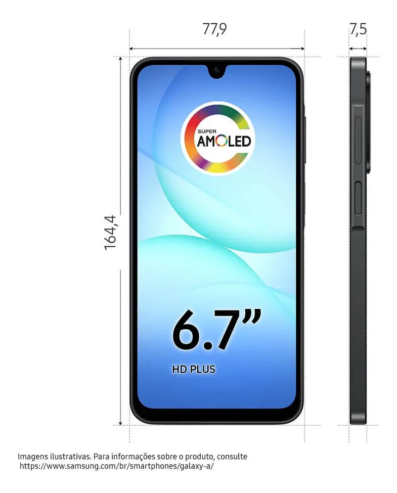 Celular Samsung Galaxy A17 5g Com Ia, 128 GB, 4 GB Ram, Câm De 50mp, Tela De 6.7 , Nfc, Ip54 Preto 11