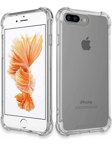 2 Fundas Para iPhone 7/8 Plus Transparente Y Rosa
