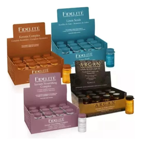 Fidelite Pack 48 Ampollas X12u Argan+ Kera+ Lino + Nutritiva