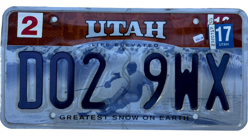 Utah Placa Metálica Original Carro Eua Usa Americana