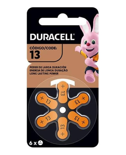 Pila Duracell 13 De Audiología De Larga Duración (pack De 6)