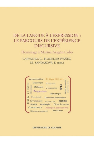 De La Langue Ãâ  L'expression: Le Parcours De L'expãâ©rience Discursive, De Carvalho, Cristina. Editorial Publicacions Institucionals Ua, Tapa Dura En Francés