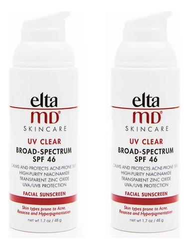 Elta Md Uv Clear Spf 46 1.7 Oz 2 Pack