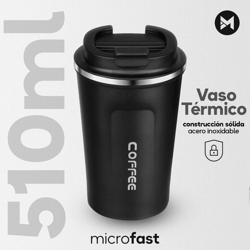 Imagen 2 de 9 de Vaso Térmico Para Café De Acero Inoxidable 510 Ml Premium