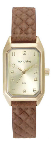 Relogio Mondaine Feminino Dourado Quadrado Pulseira Decouro 