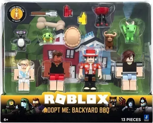 Roblox Pack C/ 4 Bonecos E 9 Acess - Adopt Me Backyard Bbq
